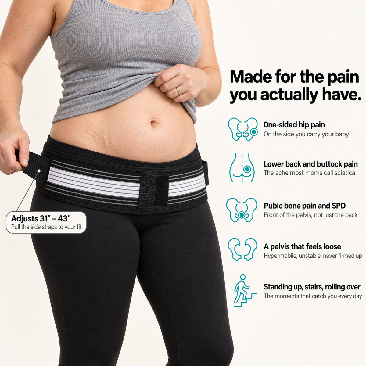 Instant Lower Back Relief With The Postpartum Hip Belt
